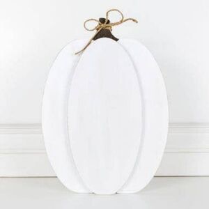 White Wooden Pumpkin Decor 9x13